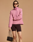 Snap Polar Fleece in Pink Velvet