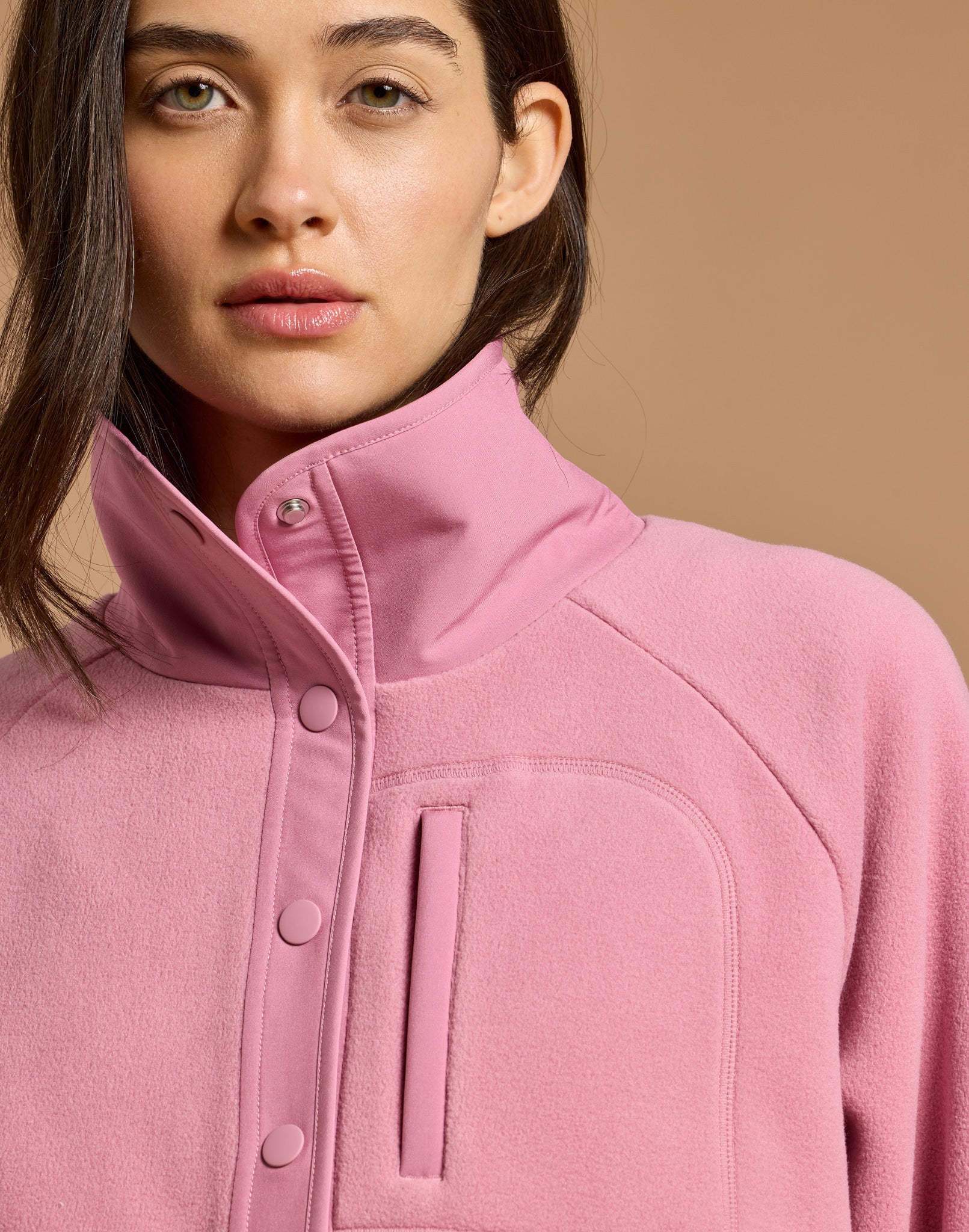 Snap Polar Fleece in Pink Velvet