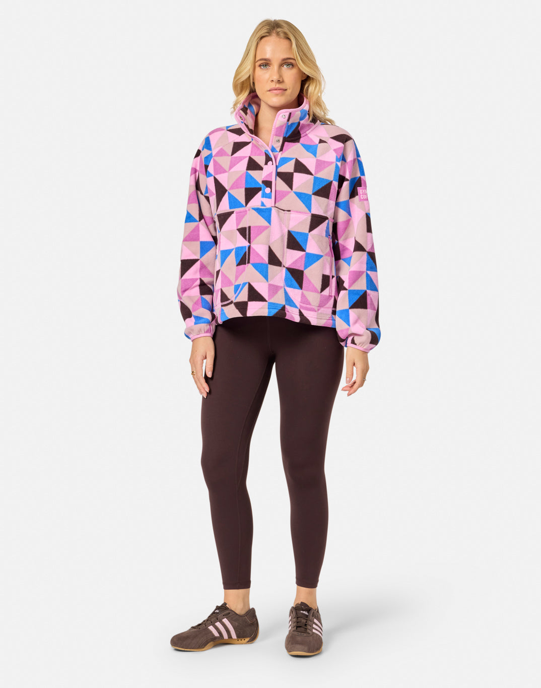 Snap Polar Fleece in Geo Pop Print