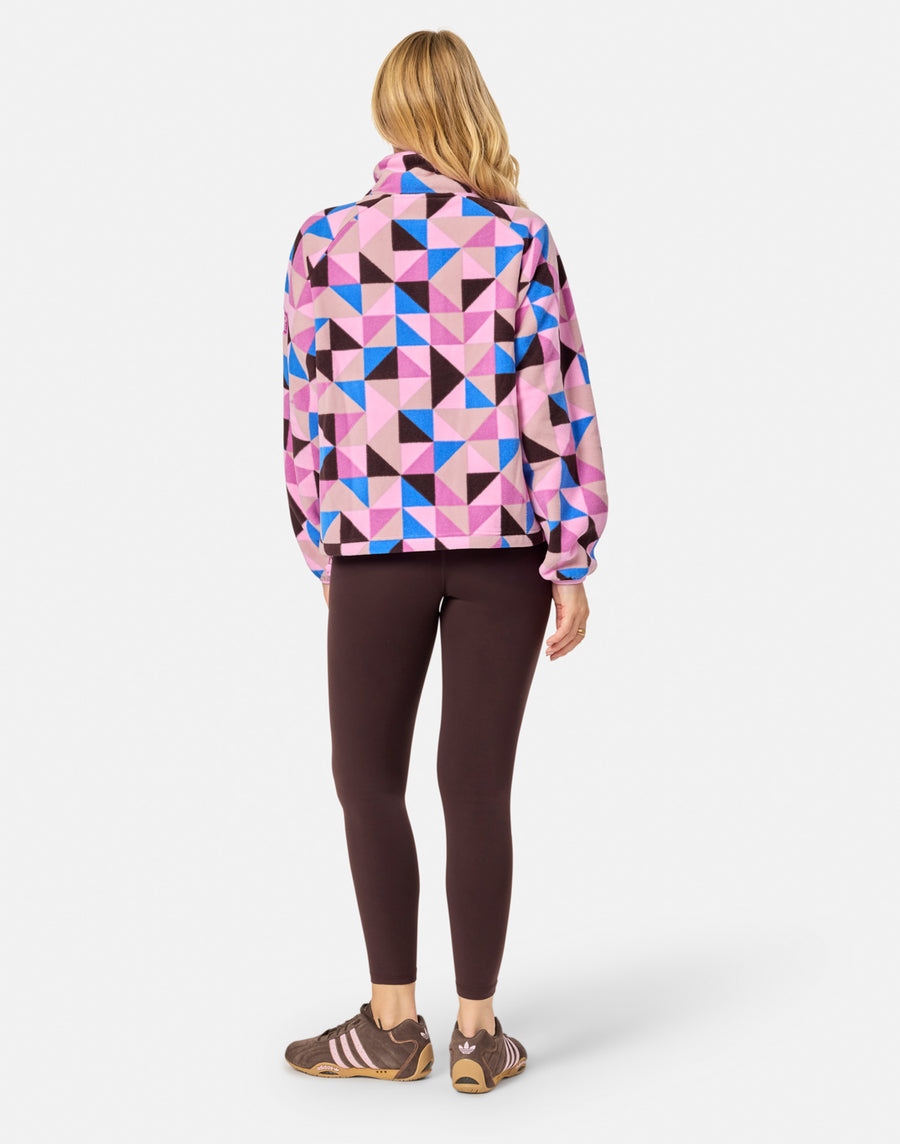 Snap Polar Fleece in Geo Pop Print