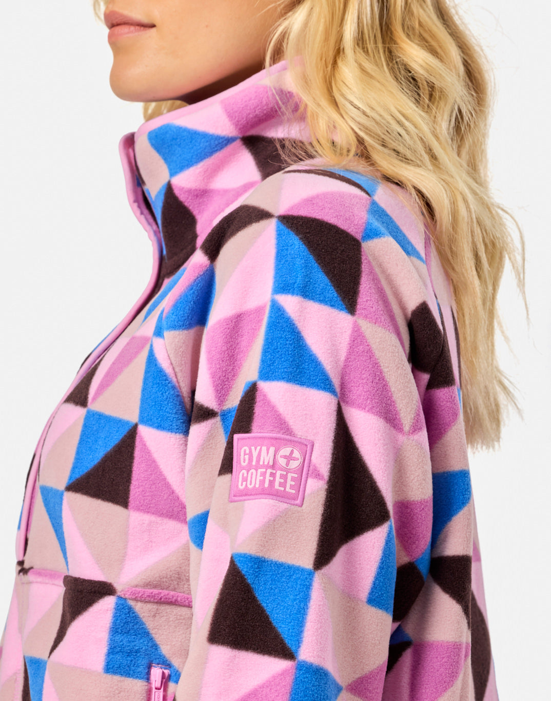 Snap Polar Fleece in Geo Pop Print