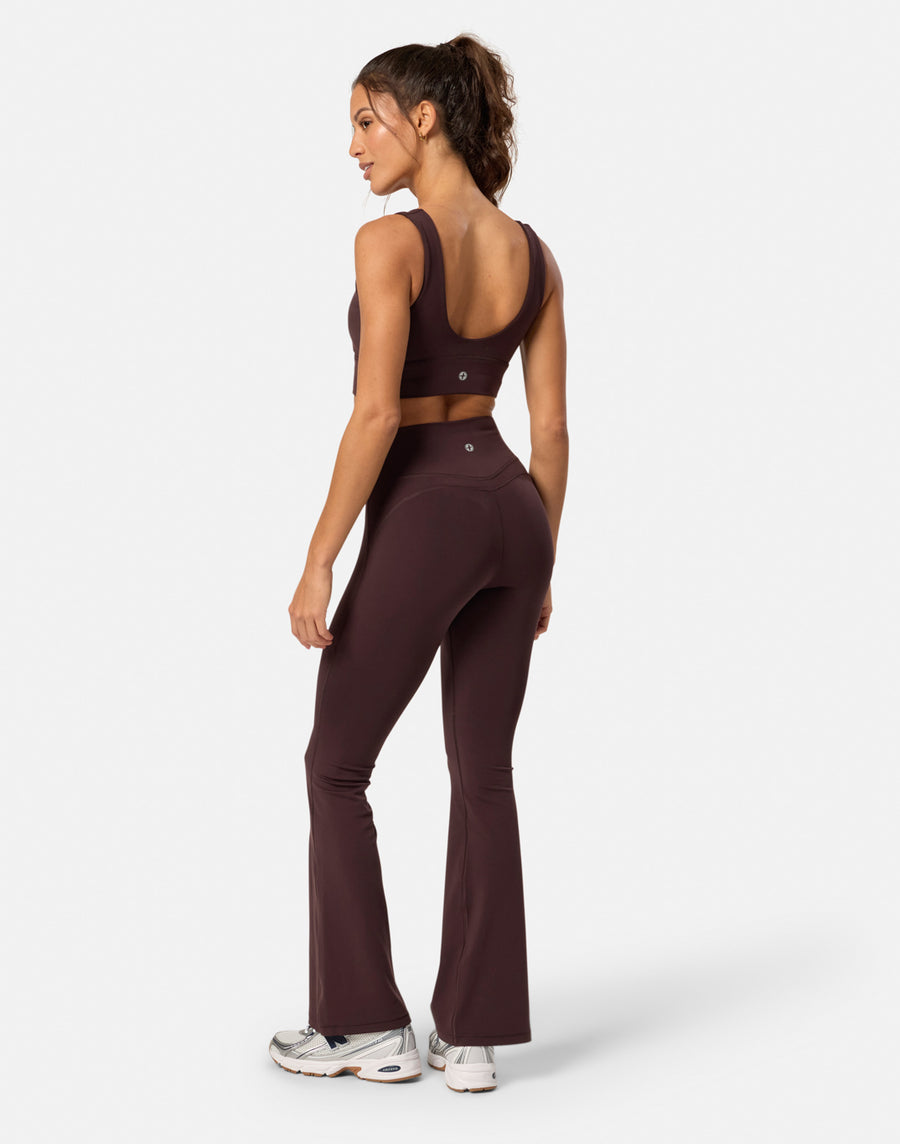 Soft-Motion Flare Legging in Mocha Bean