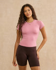 Soft-Motion Tee in Pink Velvet