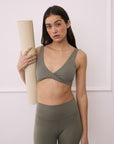 Soft-Motion Twist Bra in Olive