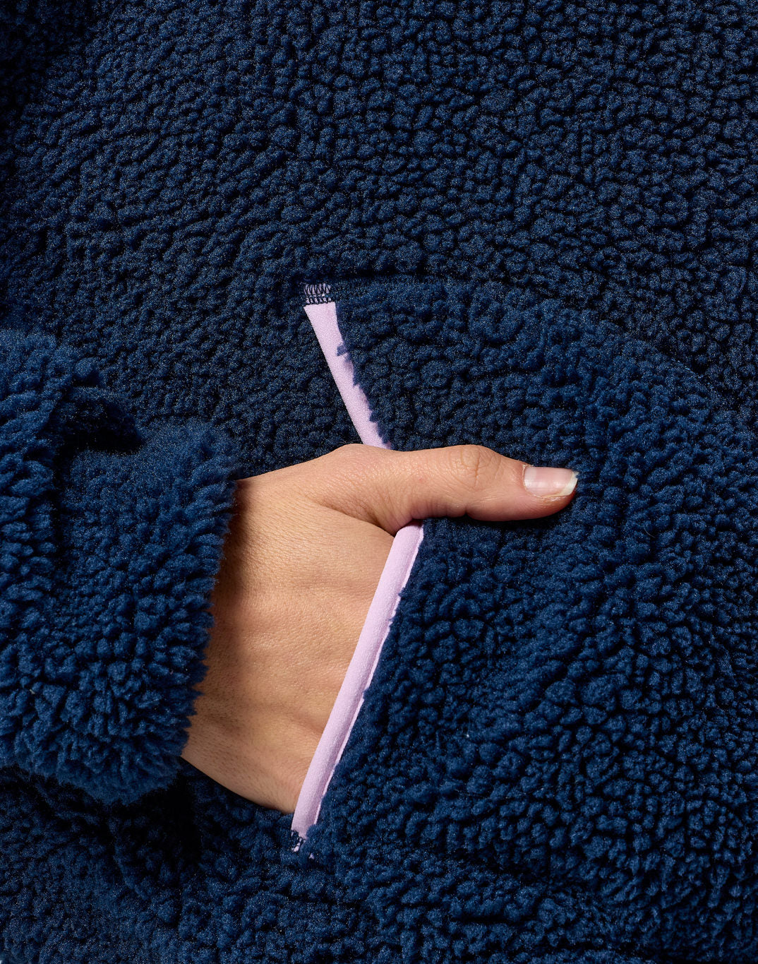 Industry Fleece High Collar Jacket in Petrol Blue