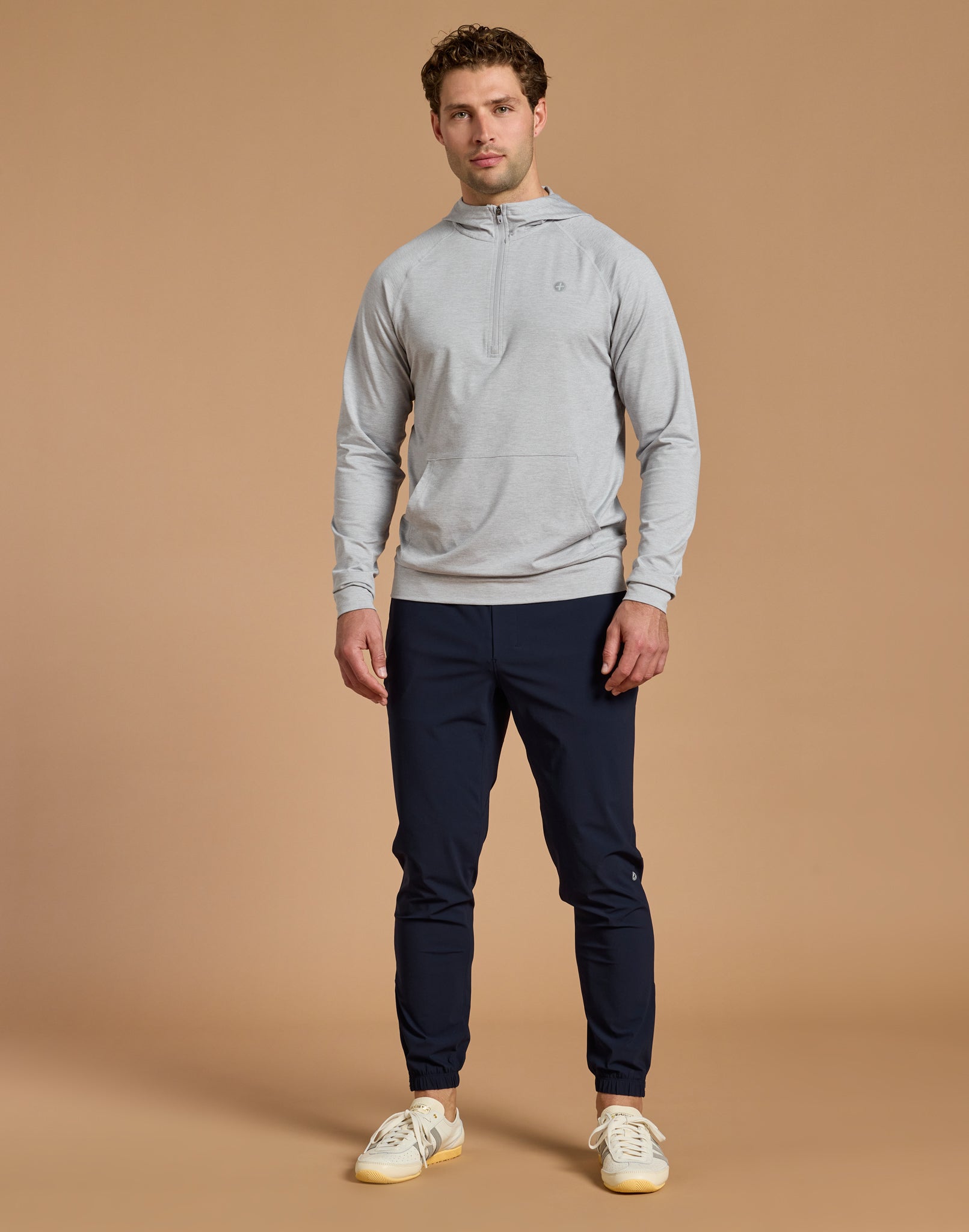 Hoodie in Stone Grey Marl