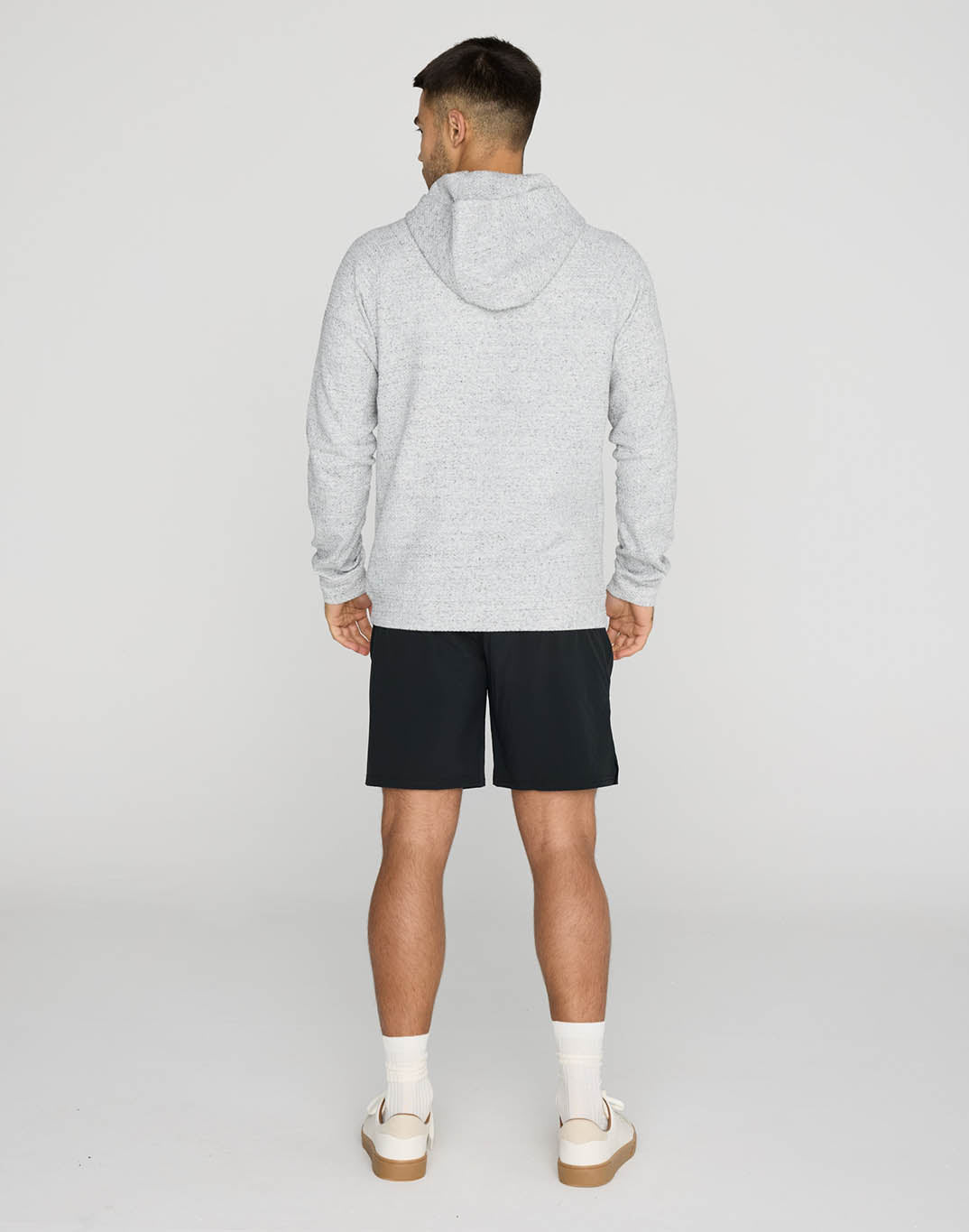 Textured Hoodie in Heather Grey