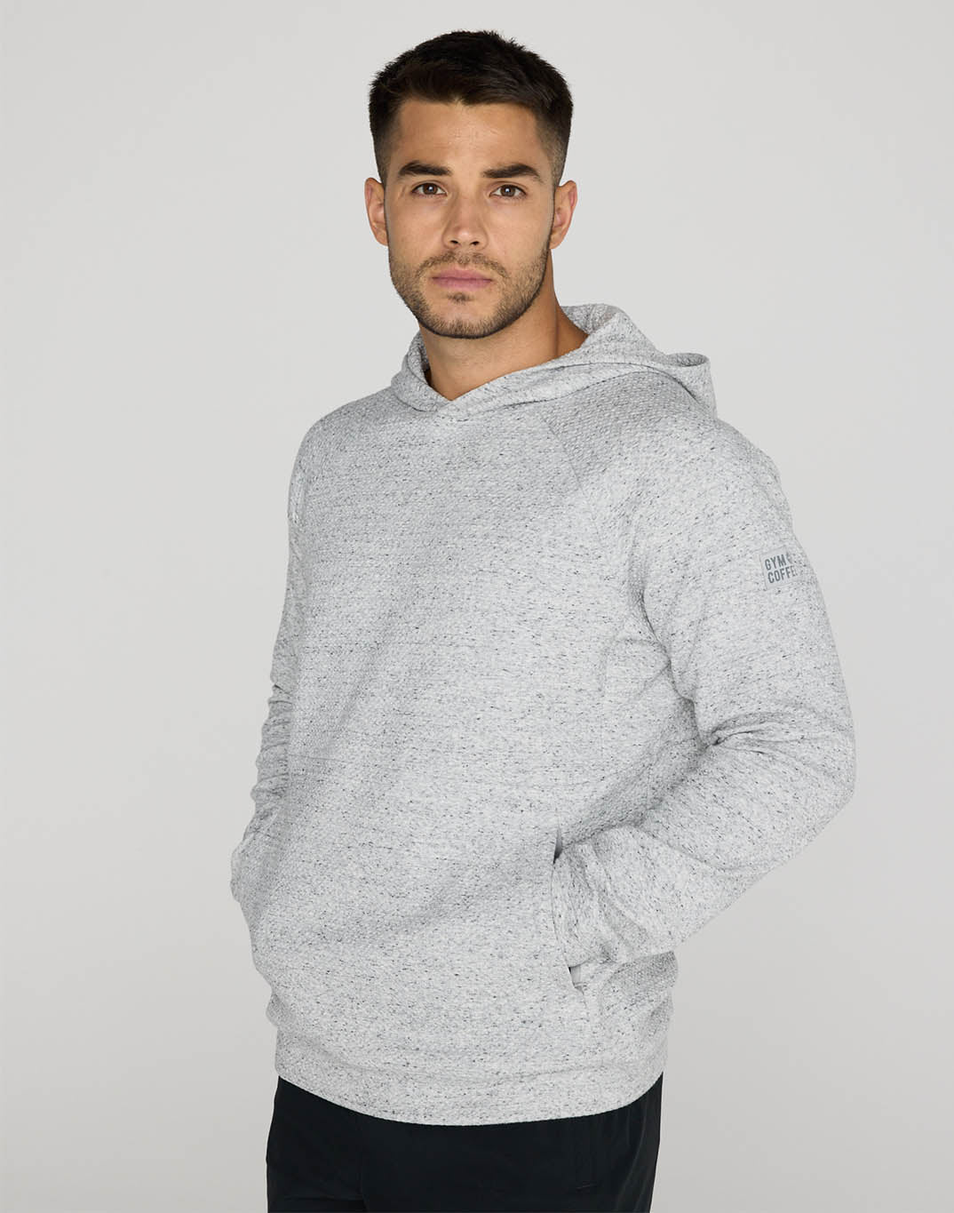 Textured Hoodie in Heather Grey