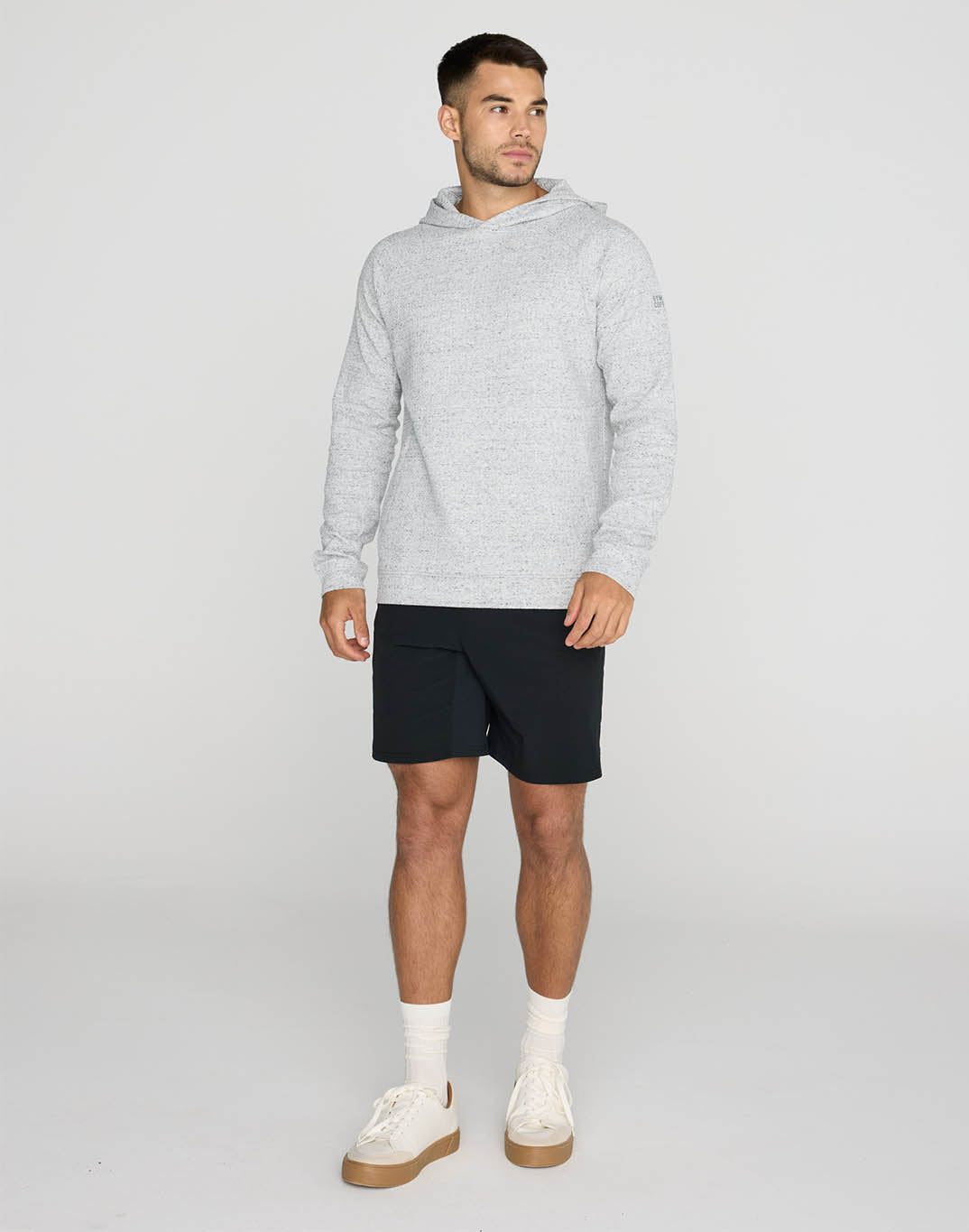 Textured Hoodie in Heather Grey