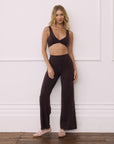 Wide Leg Legging in Mocha Bean