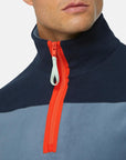 Half Zip Polar Fleece in Stone Blue