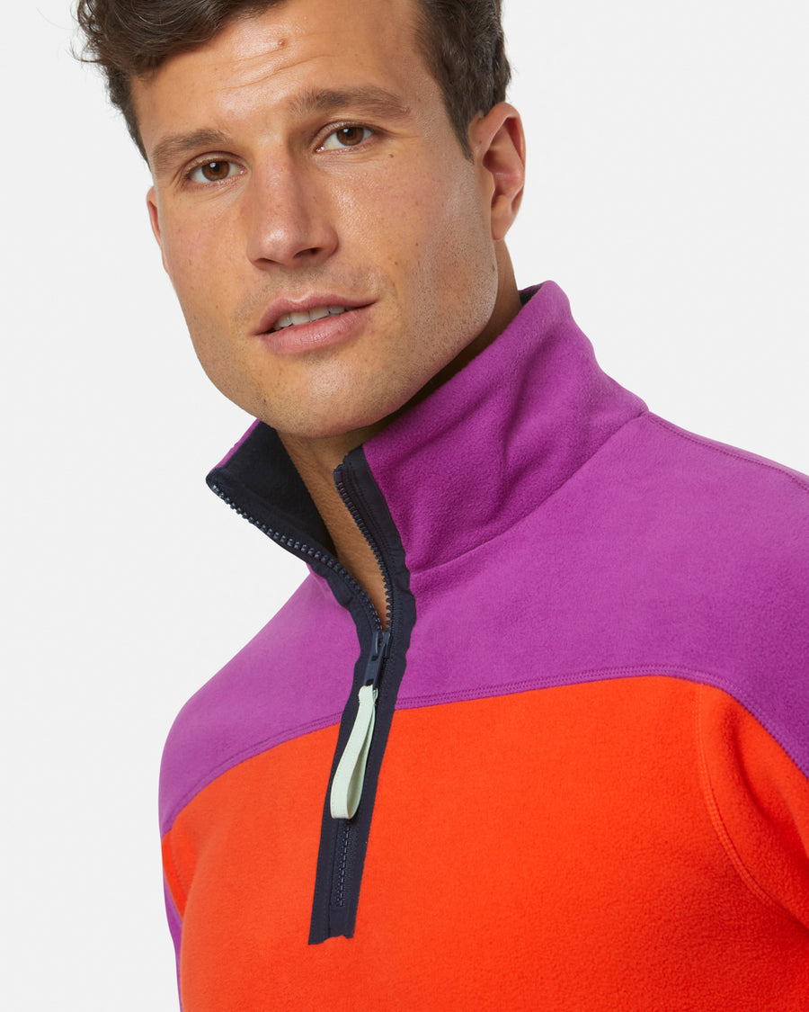 Half Zip Polar Fleece in Very Berry