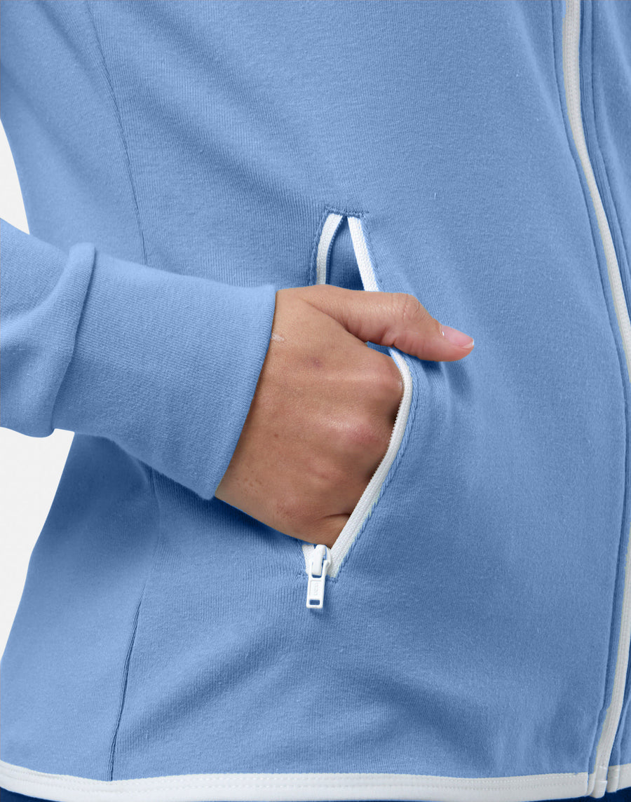 Chill Zip Hoodie in Oasis Blue