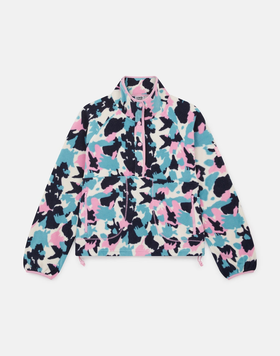 Snap Polar Fleece in Light Pop Print
