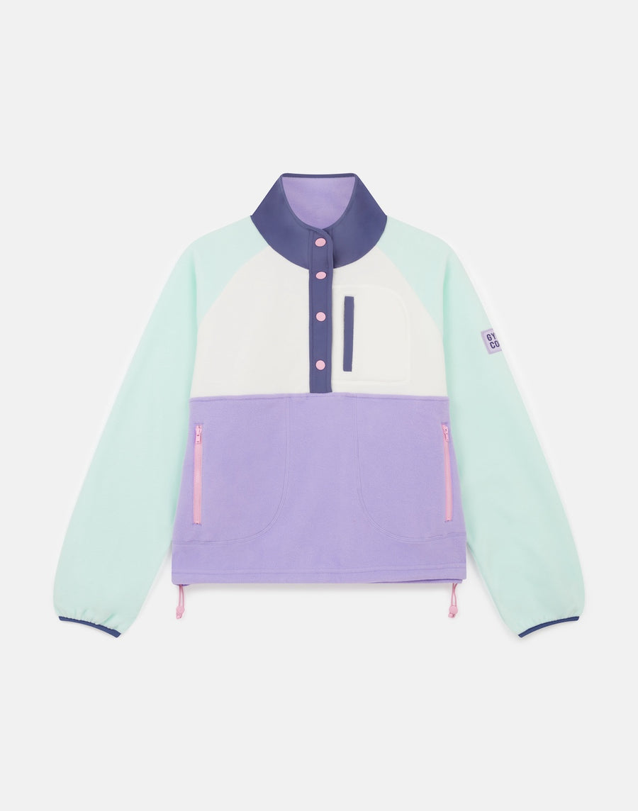 Snap Polar Fleece in Lilac Mint