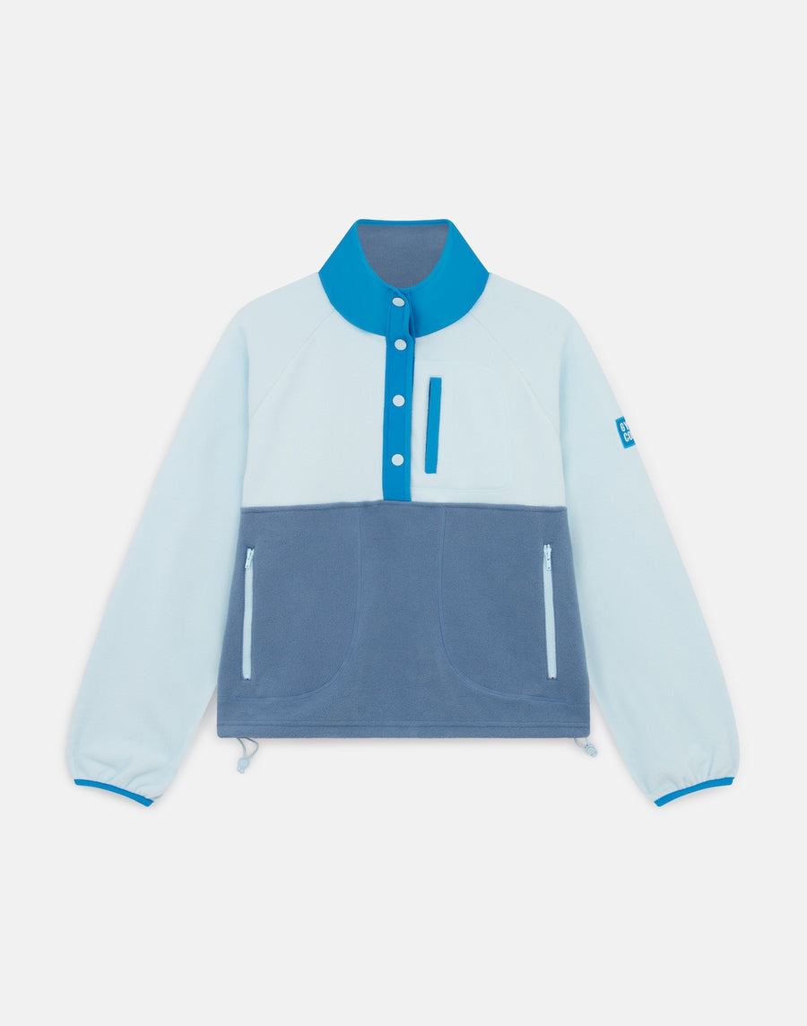 Snap Polar Fleece in Oasis Blue