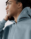 The Oversized Zip Hoodie in Chalk Blue