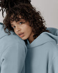 The Oversized Pullover Hoodie in Chalk Blue