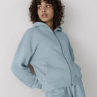 The Womens Full Zip Hoodie in Chalk Blue - Hoodies - Gym+Coffee IE