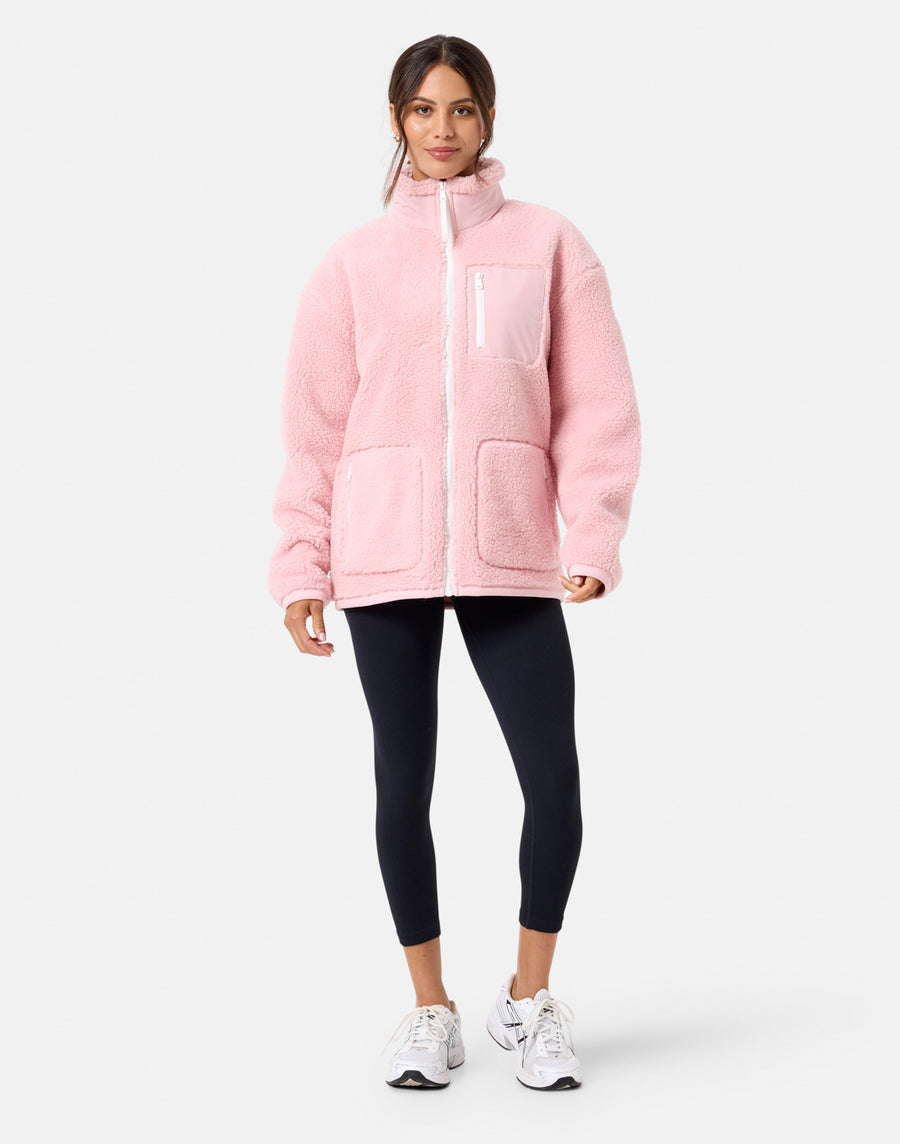 Industry Fleece Jacket in Dusty Pink