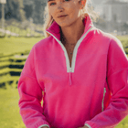 Half Zip Crop Polar Fleece in Strawberry Moon - Fleeces - Gym+Coffee IE