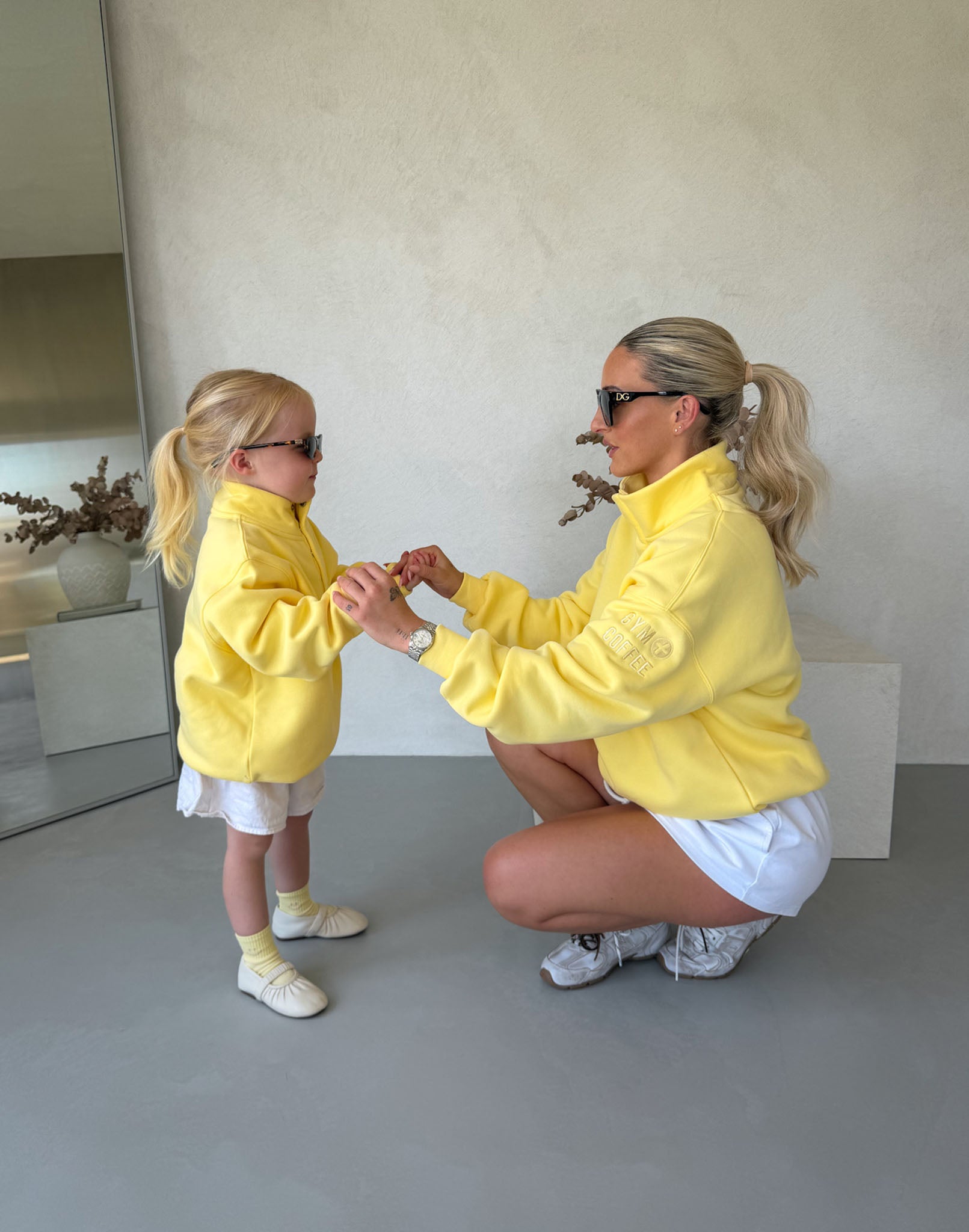 Kids Snap Collar Sierra Sweatshirt in Lemon Sorbet
