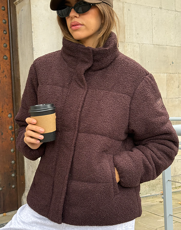 Cloud Puffer Jacket in Mocha Bean
