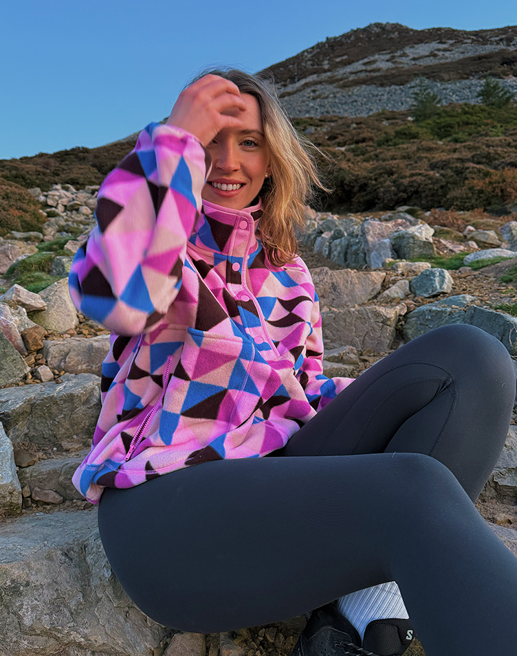 Snap Polar Fleece in Geo Pop Print