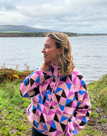 Snap Polar Fleece in Geo Pop Print