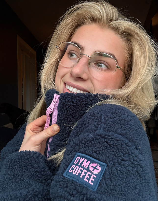 Industry Fleece High Collar Jacket in Petrol Blue