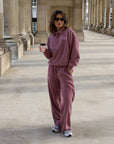 Wide Leg Jogger in Terra Rose
