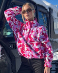 Snap Polar Fleece in Pink Pop Print