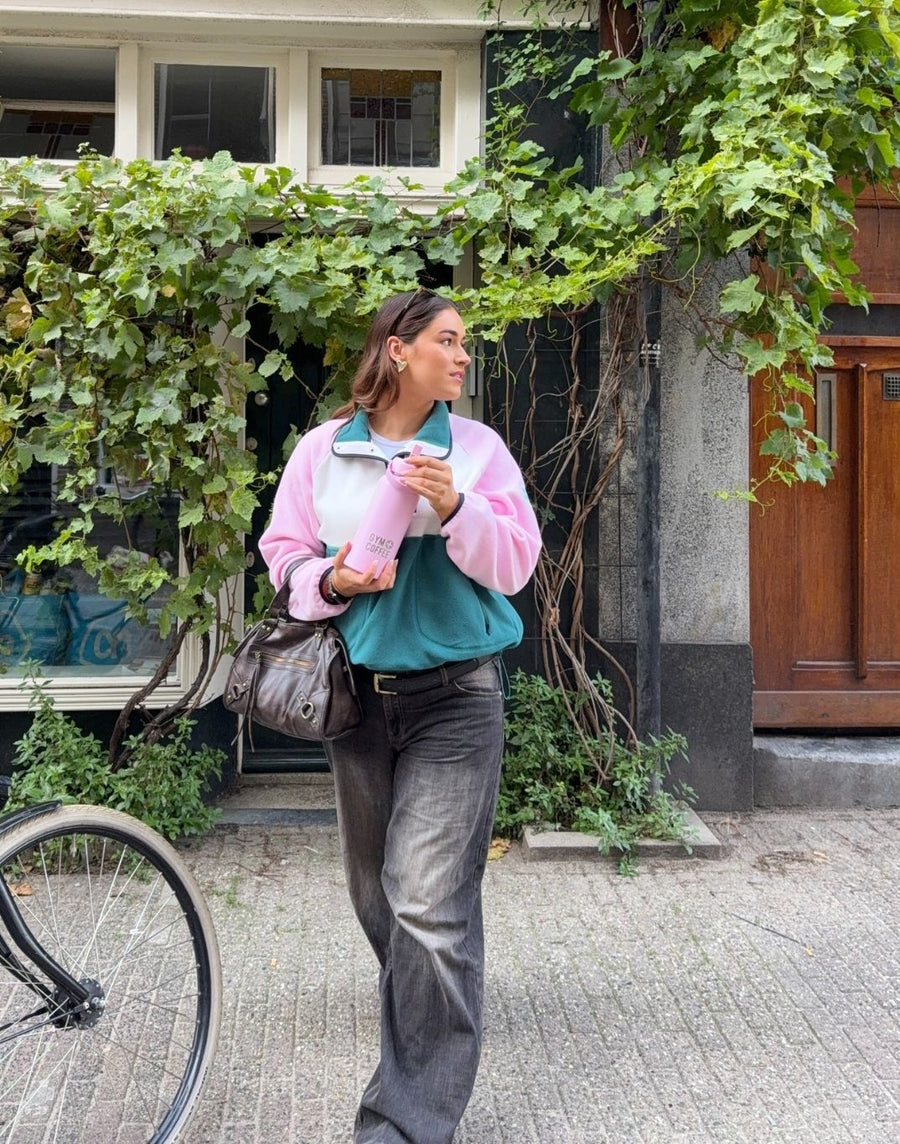 Snap Polar Fleece in Baby Pink