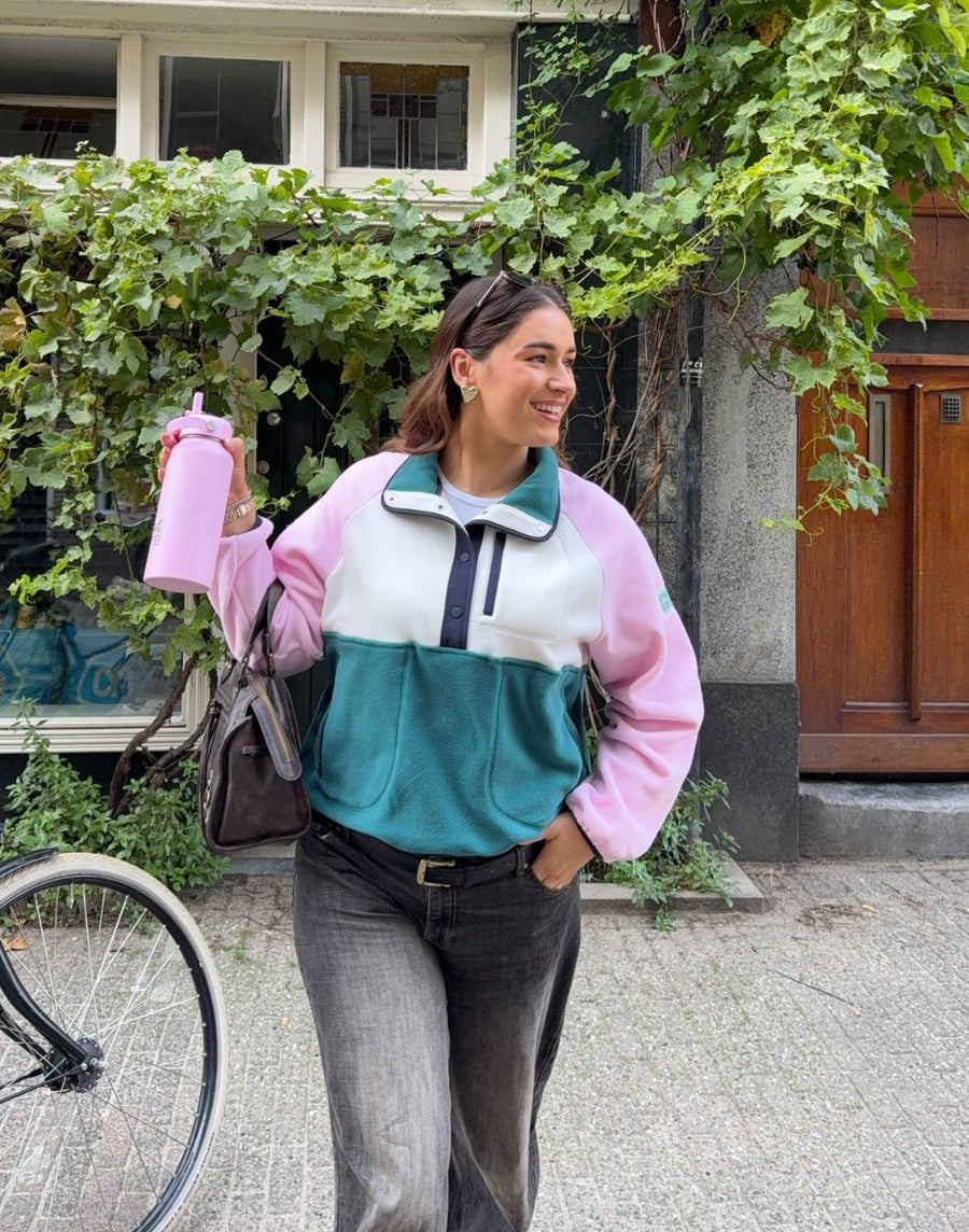 Snap Polar Fleece in Baby Pink