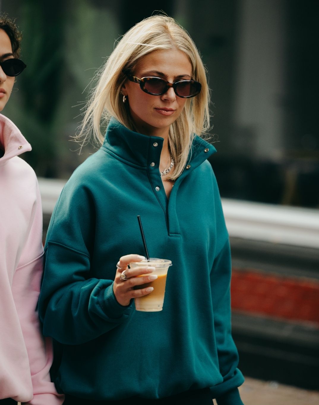 Snap Collar Sierra Sweatshirt in Teal