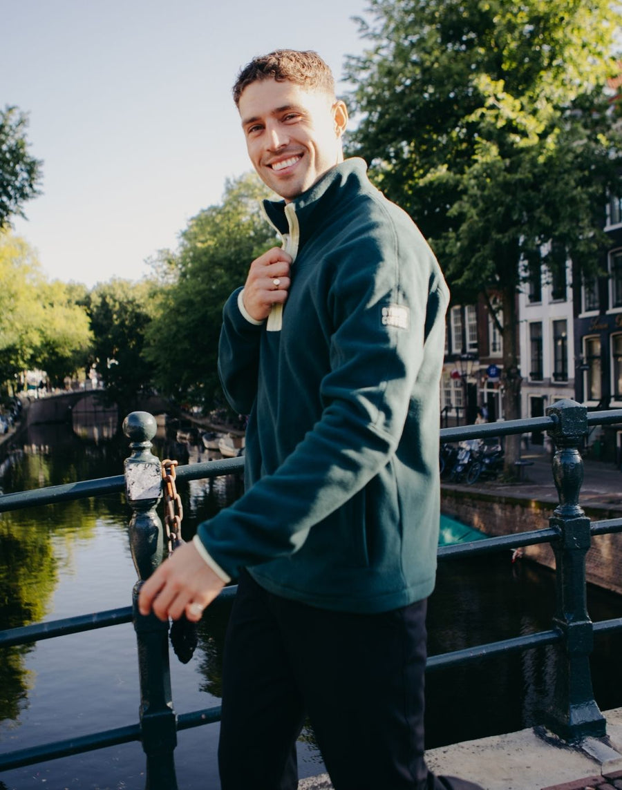 Half Zip Polar Fleece in Amazon Green