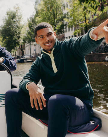 Half Zip Polar Fleece in Amazon Green