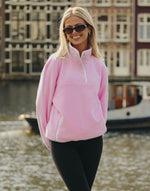 Half Snap Polar Fleece in Cotton Candy