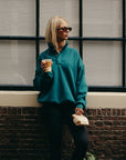Snap Collar Sierra Sweatshirt in Teal