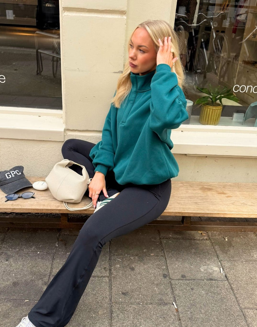 Snap Collar Sierra Sweatshirt in Teal