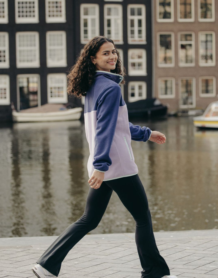 Half Snap Polar Fleece in Lilac