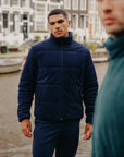 Cord Puffer Jacket in Twilight Navy