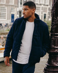 Cord Puffer Jacket in Twilight Navy