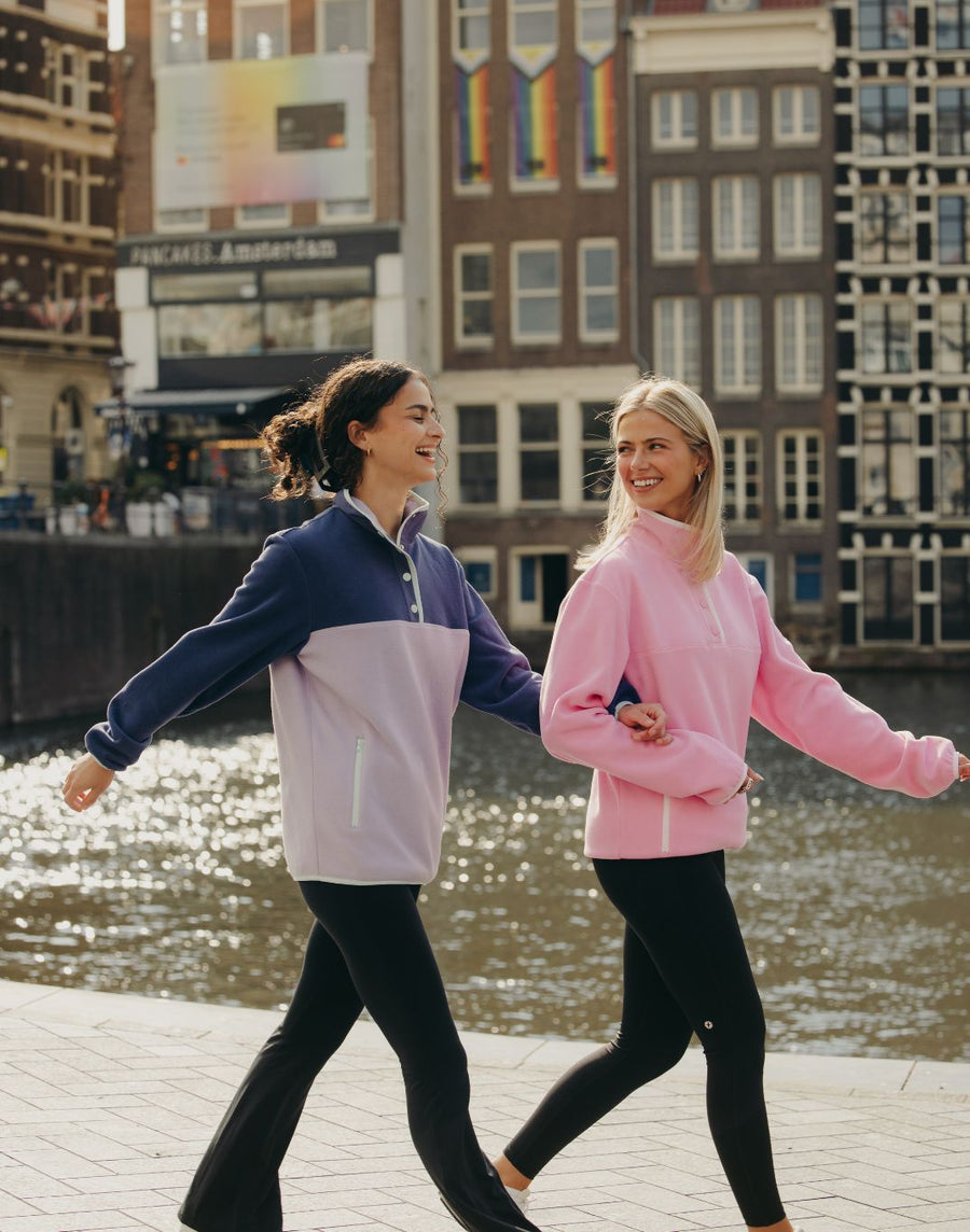 Half Snap Polar Fleece in Lilac