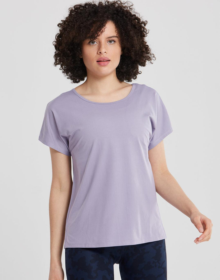 Breathe Open Back Tee in Lilac - T-Shirts - Gym+Coffee IE