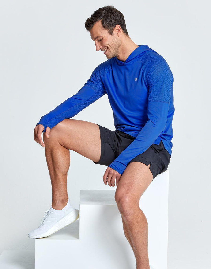 Celero Hooded Long Sleeve in Earth Blue - Mid Layer - Gym+Coffee IE