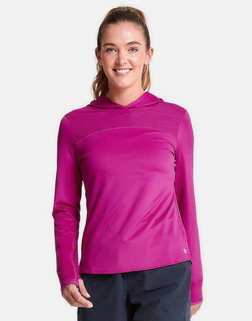 Celero Hooded Long Sleeve In Party Plum - Mid Layer - Gym+Coffee IE