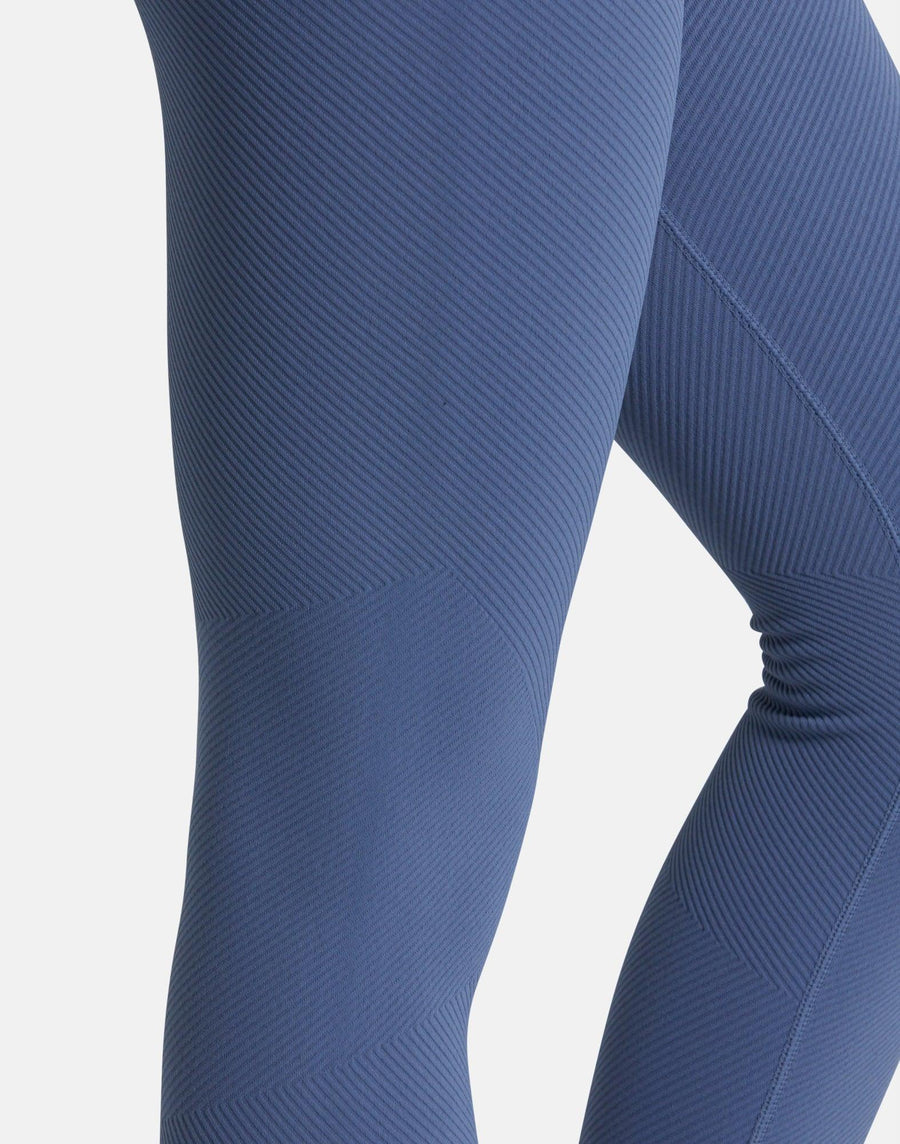 Dark Navy Blue Full Length Seamless Leggings For Women 