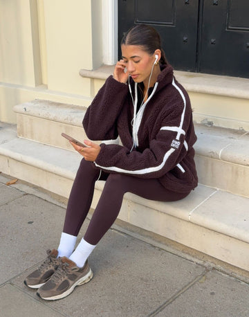 Industry Fleece Half Zip in Mocha Bean