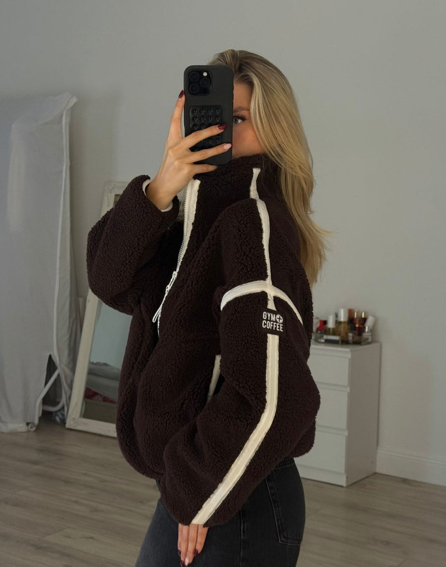 Industry Fleece Half Zip in Mocha Bean